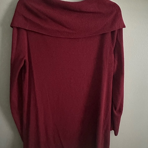White House Black Market Maroon Thick Cowl Neck Long Sleeve Pullover Sweater L - Picture 3 of 10